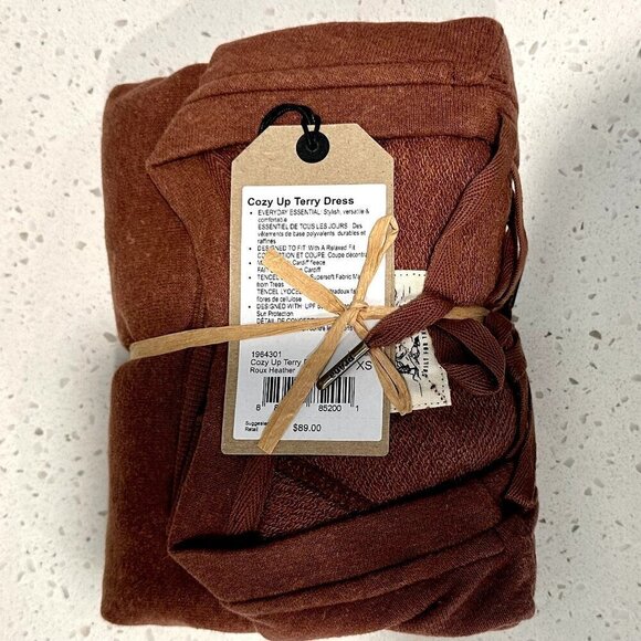 NWT Prana Cozy Up Terry Dress in Roux Heather - Size Extra Small - Picture 10 of 12